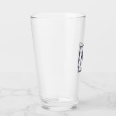 Eclipse Blue Square Personated Initiaal Monogram Glas (Rechts)