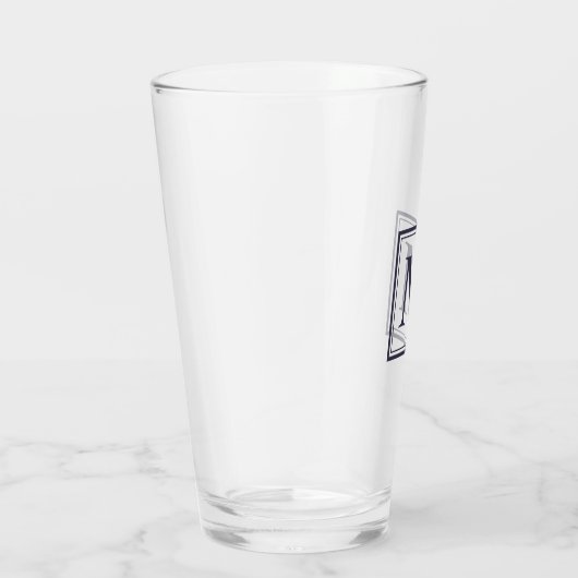 Eclipse Blue Square Personated Initiaal Monogram Glas (Rechts)