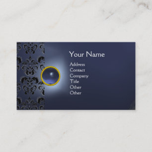 ECLIPSE DAMASK GEM MONOGRAM blauw Visitekaartje
