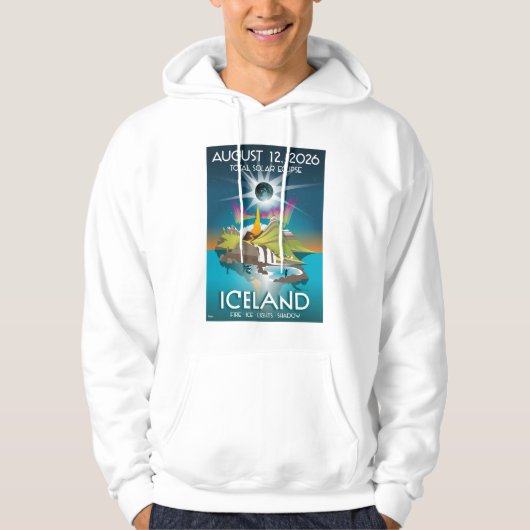 Éclipse en Islande 2026 - sweat à capuche (Devant)