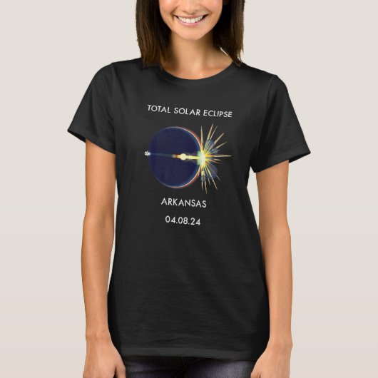 Eclipse Flare 04 08 24 Total Solar Eclipse Arkansa T-shirt (Voorkant)