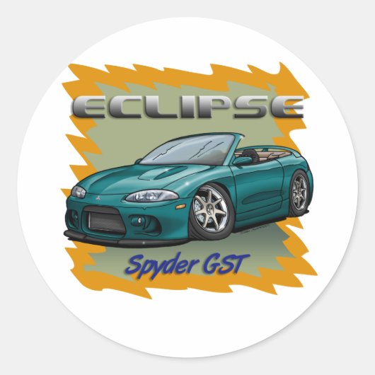Eclipse_Groen Ronde Sticker (Voorkant)