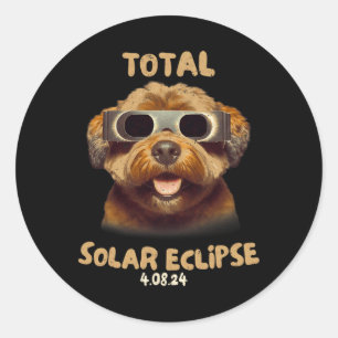 Eclipse Hond Dragen Solar Eclipse Gles Ronde Sticker