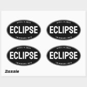 Eclipse horloge bestemming in uw stad bewerkbaar ovale sticker (Vel)