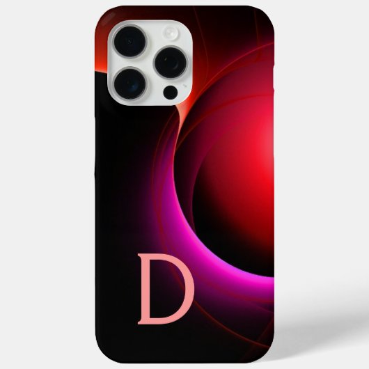 ECLIPSE MONOGRAM Black Violet Pink Red Swirls Case-Mate iPhone Case (Achterkant)