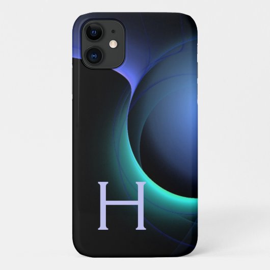 ECLIPSE MONOGRAM Levendig zwart blauw Case-Mate iPhone Case (Achterkant)