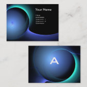 ECLIPSE MONOGRAM Levendig zwart blauw Visitekaartje (Voorkant / Achterkant)
