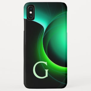 ECLIPSE MONOGRAM Levendig zwart groen iPhone XS Max Hoesje