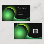 ECLIPSE MONOGRAM Levendig zwart groen Visitekaartje (Voorkant / Achterkant)