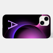 ECLIPSE MONOGRAM Levendig zwart paars Case-Mate iPhone Case (Achterkant (horizontaal))