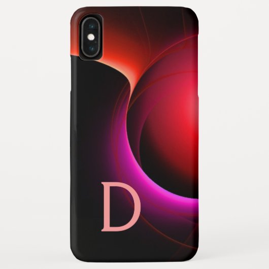 ECLIPSE MONOGRAM Levendig zwart rood roze Case-Mate iPhone Case (Achterkant)
