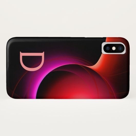 ECLIPSE MONOGRAM Levendig zwart violet roze Case-Mate iPhone Case (Achterkant (horizontaal))