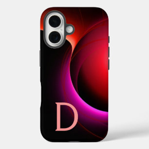 ECLIPSE MONOGRAM Levendig zwart violet roze iPhone 16 Hoesje