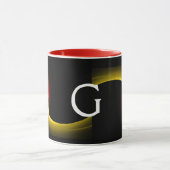 ECLIPSE MONOGRAM Red Yellow Oranje Black Fractals Mok (Midden)