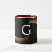 ECLIPSE MONOGRAM Roze gele zwarte fractals Mok (Midden)
