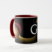ECLIPSE MONOGRAM Roze gele zwarte fractals Mok (Voorkant links)