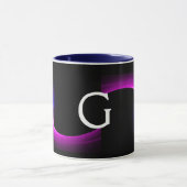 ECLIPSE MONOGRAM Roze Paarse Blauwe Zwarte Fractal Mok (Midden)