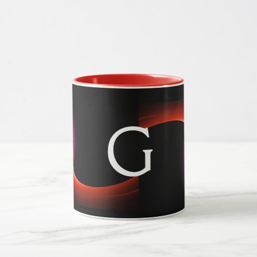 ECLIPSE MONOGRAM roze zwarte breuken Mok (Midden)