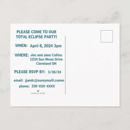  ECLIPSE PARTY UITNODIGINGEN (Achterkant)