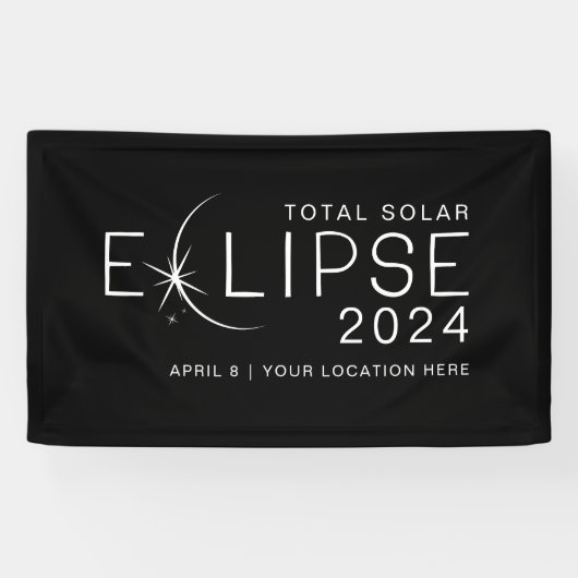 Éclipse solaire 2024 Bannière de fête d'éclipse pe (Horizontal)