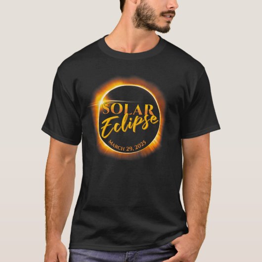 Éclipse solaire 29 mars 2025 T-shirt commémoratif (Devant)
