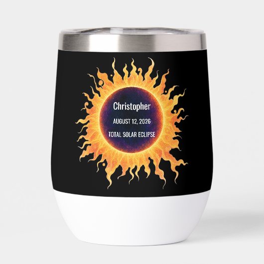 Éclipse solaire totale aquarelle audacieuse Nom 20 (Arrière)