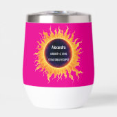 Éclipse solaire totale aquarelle rose gras Nom 202 (Avant)