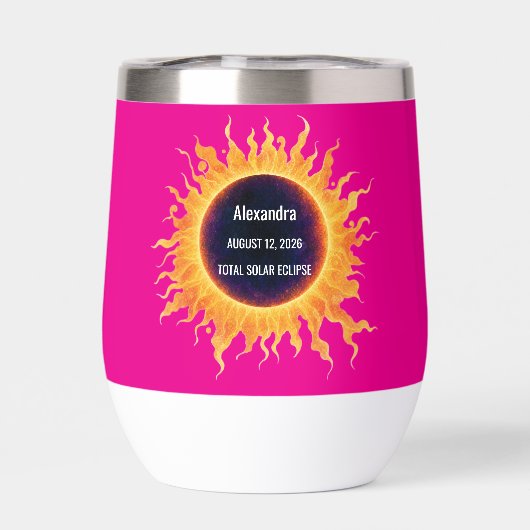 Éclipse solaire totale aquarelle rose gras Nom 202 (Arrière)