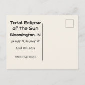 Éclipse totale de la carte postale personnalisée S (Dos)
