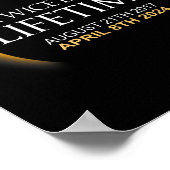 Eclipse twee keer in Leven 2024 Zonsverduistering Poster (Hoek)