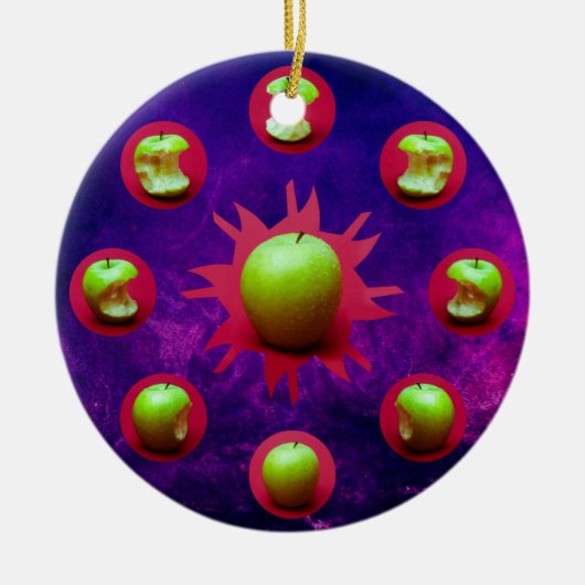Eclipse van de groene ster keramisch ornament (Voorkant)