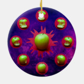 Eclipse van de groene ster keramisch ornament (Achterkant)
