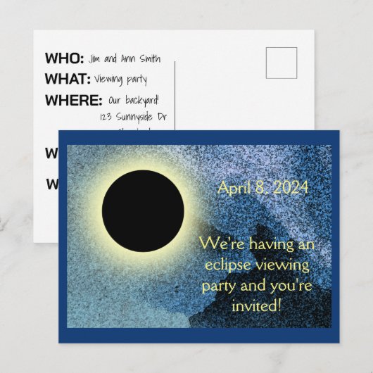 ECLIPSE VOIR LES INVITATIONS DES PARTIES POUR PERS (Devant / Derrière)