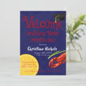 Écloserie Bleu Bleu Graduation Party Invitation (Debout devant)