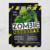 Éclosion de Zombie Halloween Invitation de la fête (Devant / Derrière)