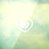 Eco2 verlaat het hart logo witte kleding raamsticker (Vel 3)