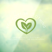 Eco2 verlaat logo groene kleding raamsticker (Vel 3)
