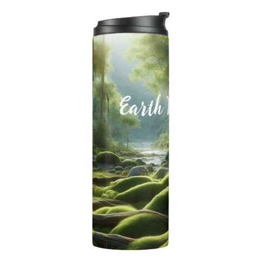 Eco-Aarde Levendig Groen Mos Thermosbeker (Gedraaid links)