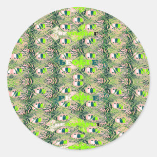 Eco Africa Motif – Natuur-geïnspireerde Afrikaanse Ronde Sticker