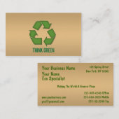 Eco amical réutilisent le carte de visite (Devant / Derrière)