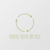 Eco “Beperk Hergebruik Recycleer” Groen Raamsticker (Vel)