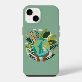 🌍💚 Eco Beschermer: Bescherm onze thuis telefoonh iPhone 14 Hoesje