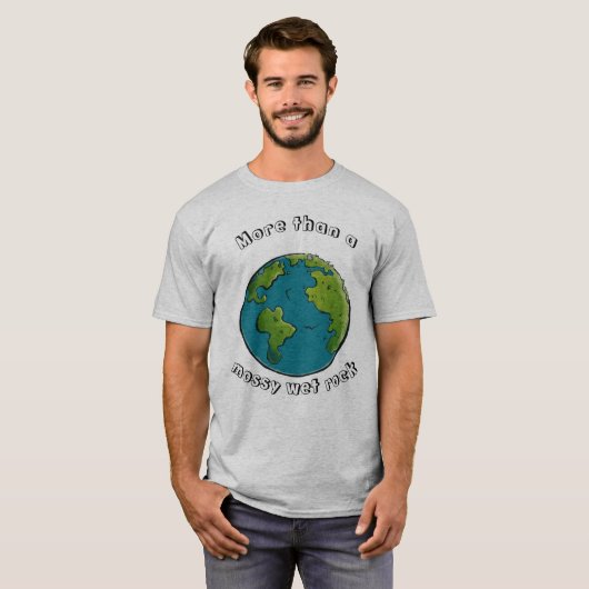Eco bewuste grappige aarde T-shirt (Voorkant volledig)