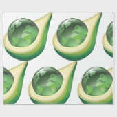 Eco Earth Avocado Wereldbol Sustainable Planet Cadeaupapier (Vlak)