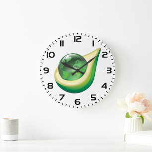 Eco Earth Avocado Wereldbol Sustainable Planet Grote Klok
