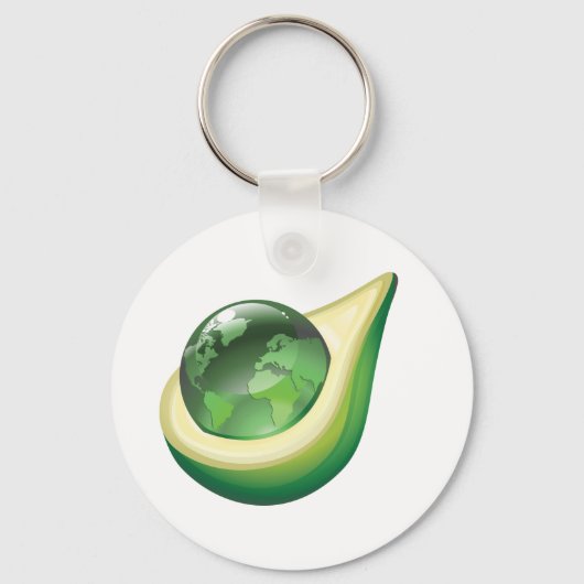 Eco Earth Avocado Wereldbol Sustainable Planet Sleutelhanger (Voorkant)