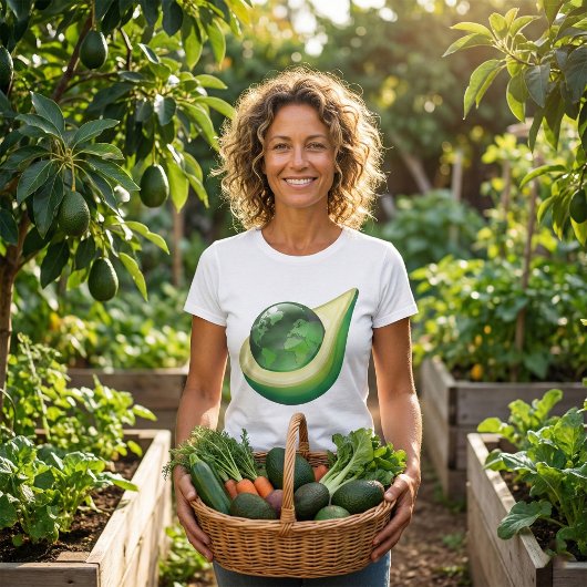 Eco Earth Avocado Wereldbol Sustainable Planet T-shirt