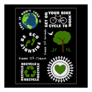 Eco Friendly Go Green Save Planet Earth naar voren Perfect Poster