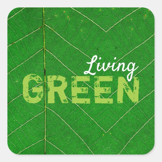 Eco Friendly Living Green Vierkante Sticker (Voorkant)