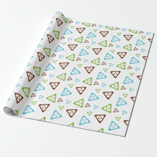 Eco Friendly Triangle Patroon Cadeaupapier (Uitgerold)